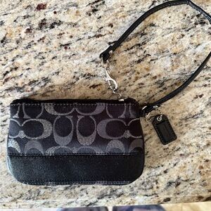 Coach Black and Gray Signature Wristlet